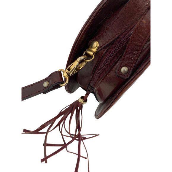 VTG Genuine Leather Round Crossbody Bag With Tassel & Adjustable Strap T10655 - Picture 13 of 13
